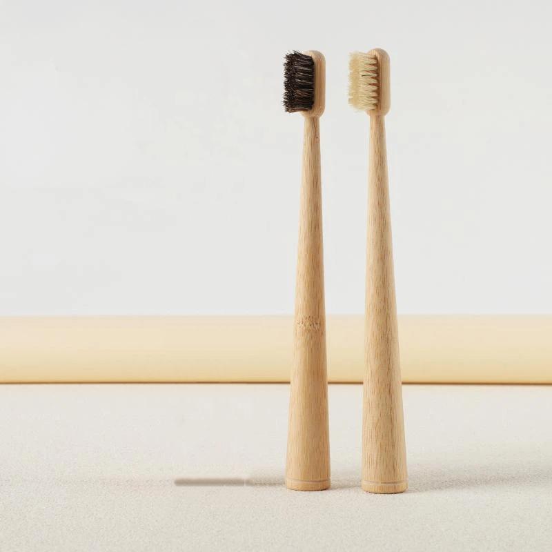 فرشاة أسنان من شعر الخيل والخي - مراجعة Bamboo Toothbrush Set وسعره