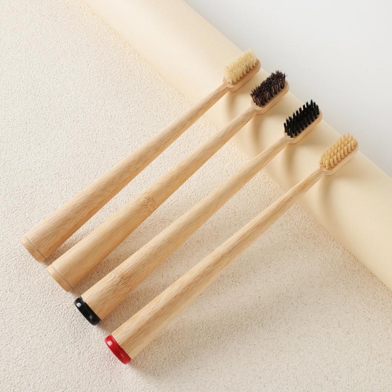فرشاة أسنان من شعر الخيل والخي - مراجعة Bamboo Toothbrush Set وسعره